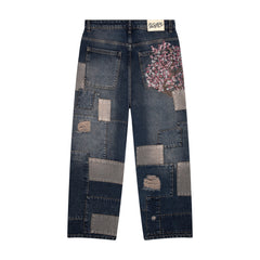 Derschutze "blossom v2" patchwork Denim dark indigo
