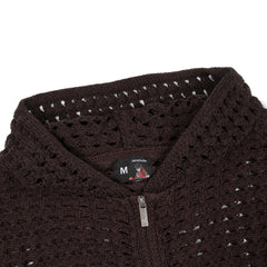 Derschutze "aziza" crochet zip up brown