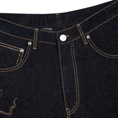 Derschutze "yakuza" indigo raw Jorts 03