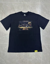 That’s A Awful Lot Of Cough Syrup Horror Last Supper Front‑Back Print Oversized Black Tee