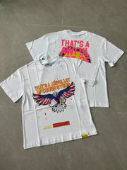 That’s A Awful Lot Of Cough Syrup Eagle Dual‑Sided Print Oversized White Tee