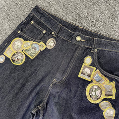 Derschutze Graphic Patch Dark Denim Jeans