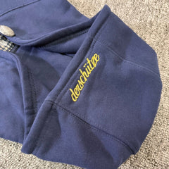 Derschutze Blue Cropped Full‑Zip Hoodie Vintage Art‑Frame Gallery Print