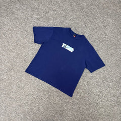 Derschutze Blue Tape‑Style Chest Graphic Boxy Short‑Sleeve Tee
