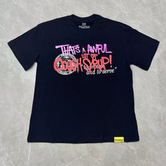 That’s A Awful Lot Of Cough Syrup Graffiti Seal Logo Oversized Black Tee