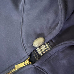 Derschutze Blue Cropped Full‑Zip Hoodie Vintage Art‑Frame Gallery Print
