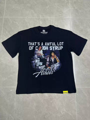 That’s A Awful Lot Of Cough Syrup Asaali Collage Graphic Oversized Black Tee