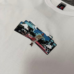 Derschutze White Street‑Scene Collage Chest‑Print Boxy Short‑Sleeve Tee