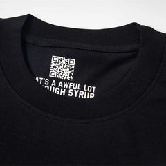 That’s A Awful Lot Of Cough Syrup Horror Last Supper Front‑Back Print Oversized Black Tee
