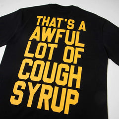 That’s A Awful Lot Of Cough Syrup Horror Last Supper Front‑Back Print Oversized Black Tee