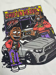 That’s A Awful Lot Of Cough Syrup Chiefin Heavily Car Cartoon Graphic Oversized White Tee