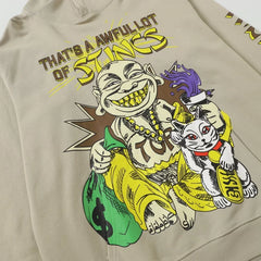 That’s A Awful Lot Of Stincs Buddha Graphic Beige Pullover Hoodie