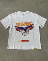 That’s A Awful Lot Of Cough Syrup Eagle Dual‑Sided Print Oversized White Tee