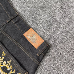 Derschutze Vintage Embroidered Denim Shorts
