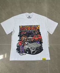 That’s A Awful Lot Of Cough Syrup Chiefin Heavily Car Cartoon Graphic Oversized White Tee