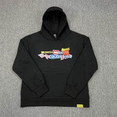 THAT'S A AWFUL LOT OF COUPH SYRUP Black Multi-Logo Mashup Print Hoodie