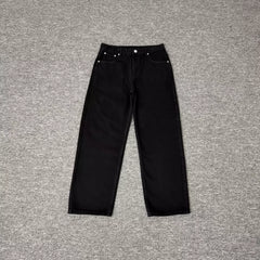 Derschutze Abstract Graphic Embroidered Black Jeans