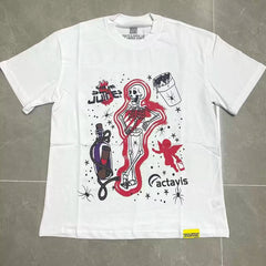 That’s A Awful Lot Of Cough Syrup Skeleton Angel Factavis Graphic Oversized White Tee