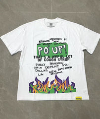 THATS A AWFUL LOT OF COUPH SYRUP Fire Print Boxy Fit Tee