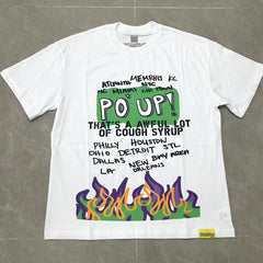 THATS A AWFUL LOT OF COUPH SYRUP Fire Print Boxy Fit Tee