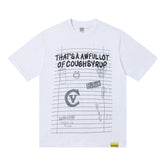 That’s A Awful Lot Of Cough Syrup Notebook Doodle Sketch Graphic Oversized White Tee