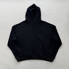 Derschutze Black Cropped Hoodie & Jogger Set Bear‑Koi Fish Embroidery