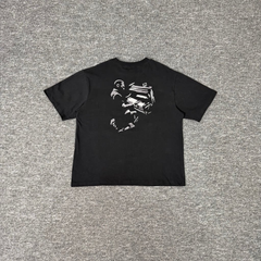 Derschutze Black Minimal Script Signature Chest‑Print Boxy Short‑Sleeve Tee