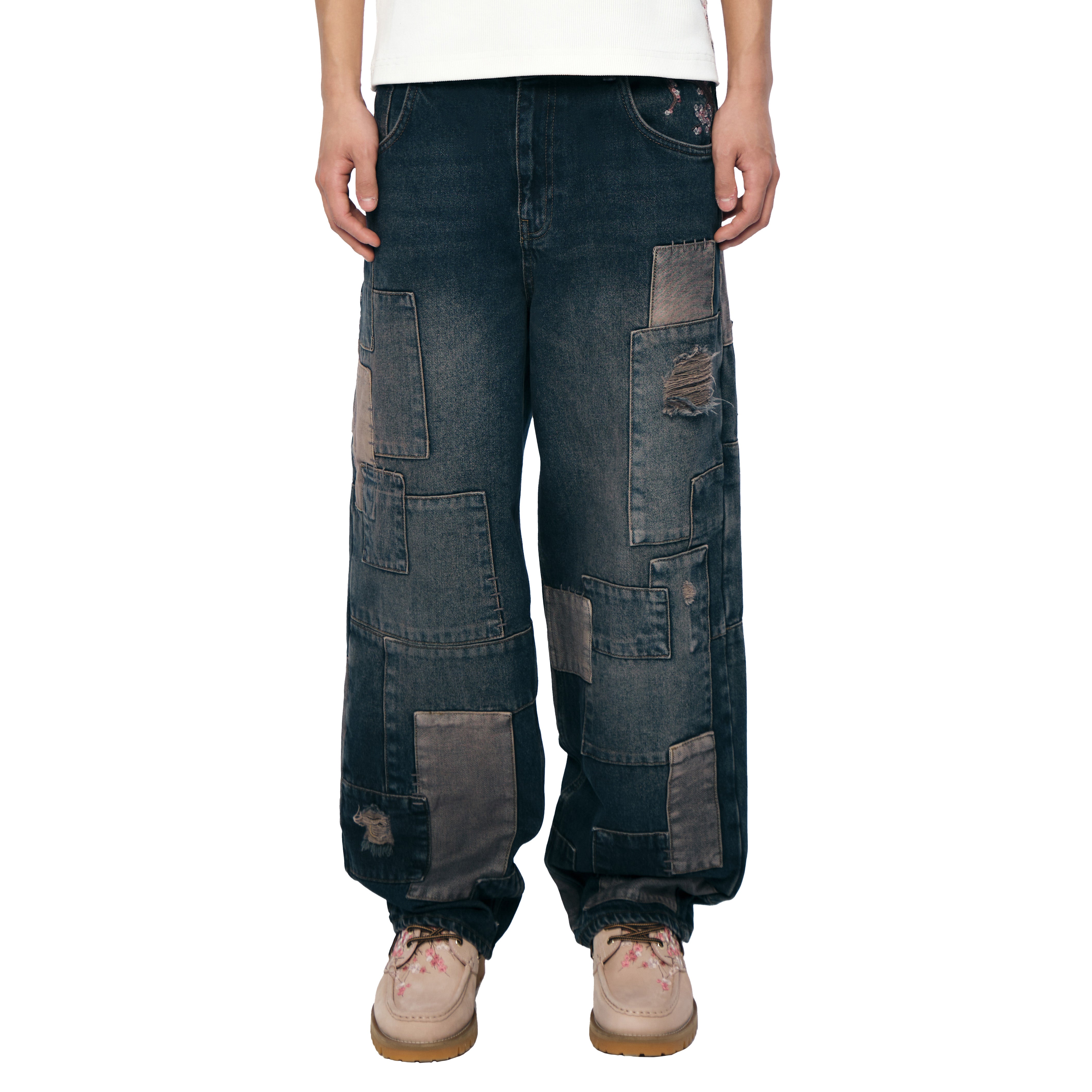 Derschutze "blossom v2" patchwork Denim dark indigo