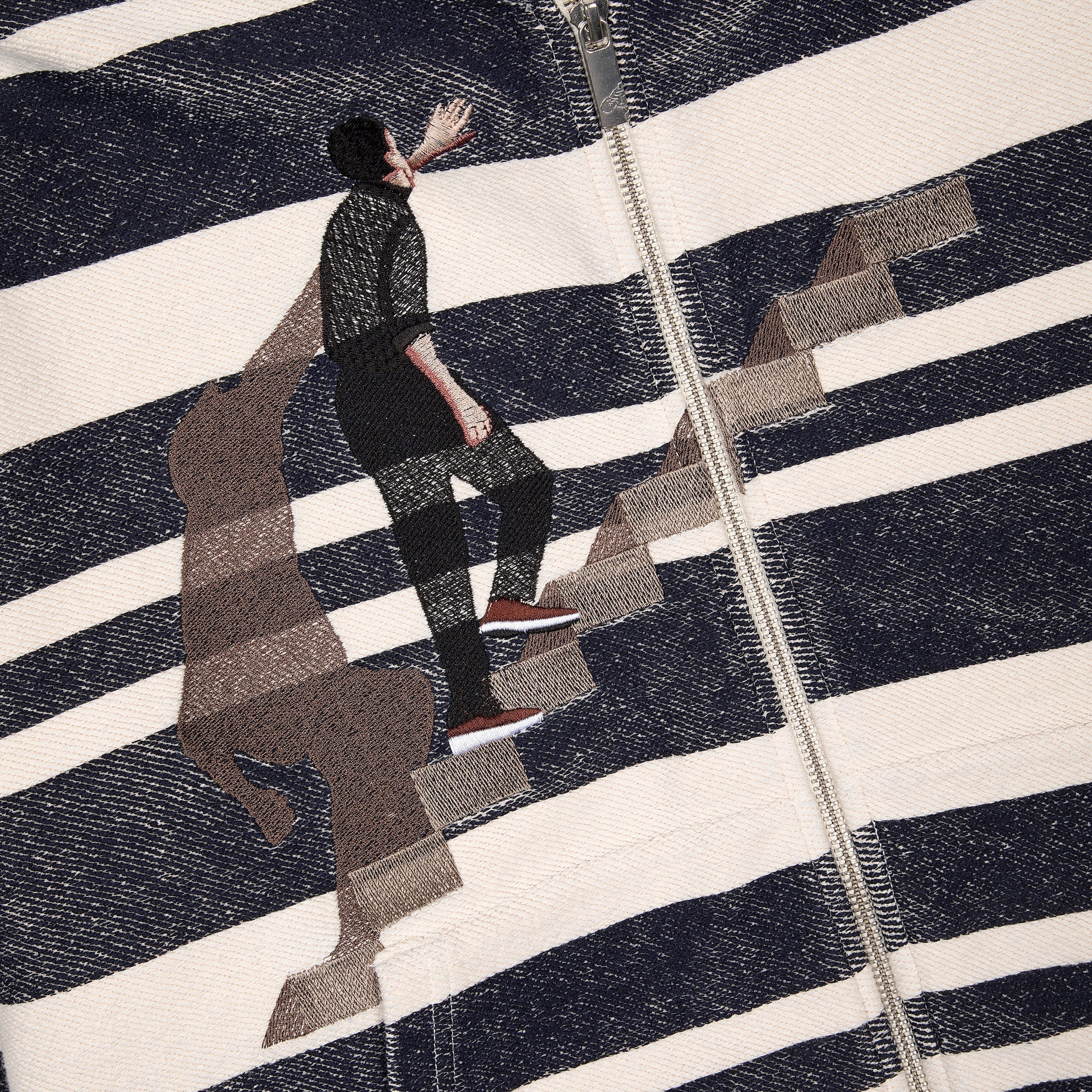 Derschutze "on air" striped Zip Up