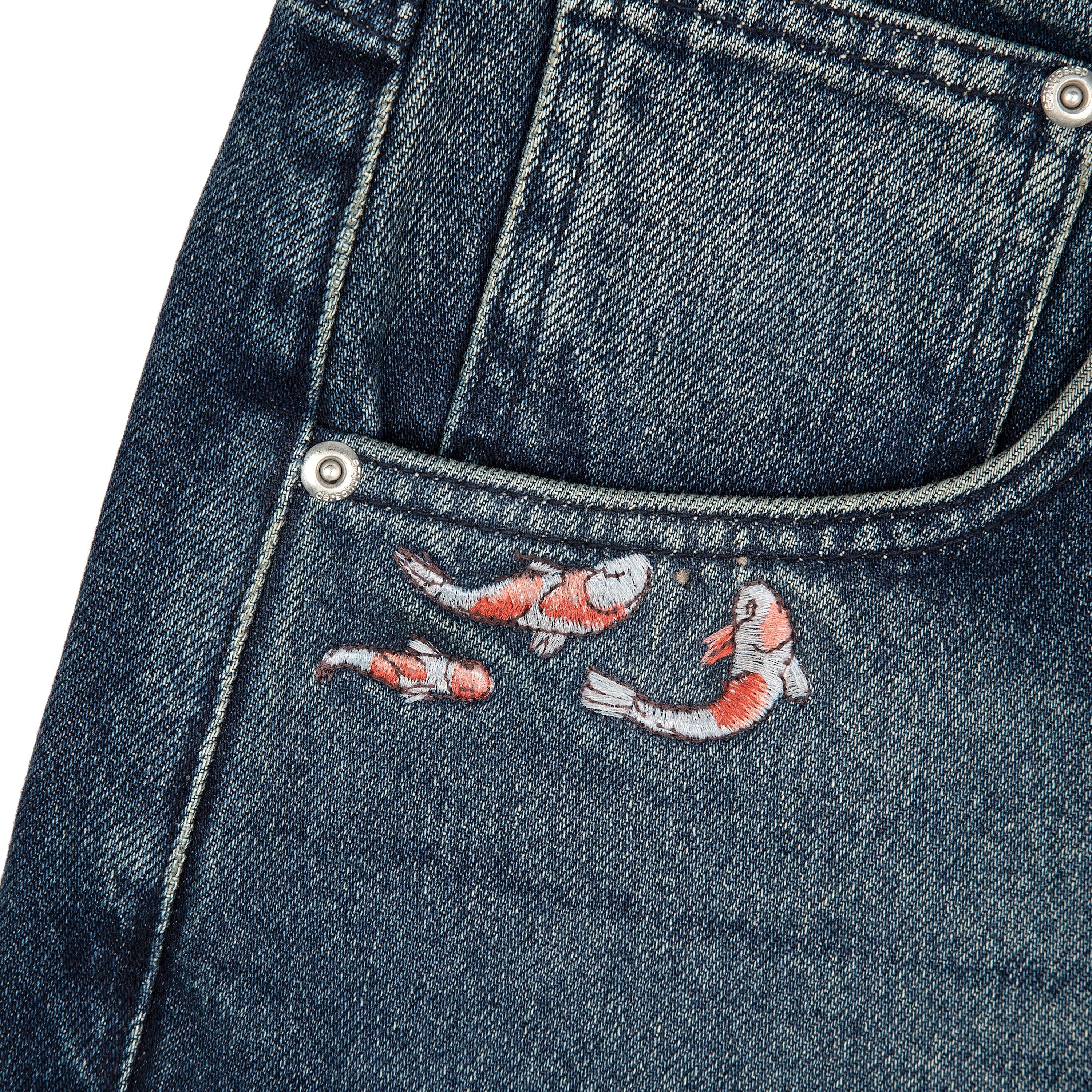 Derschutze "koi fish v2" Jorts washed indigo