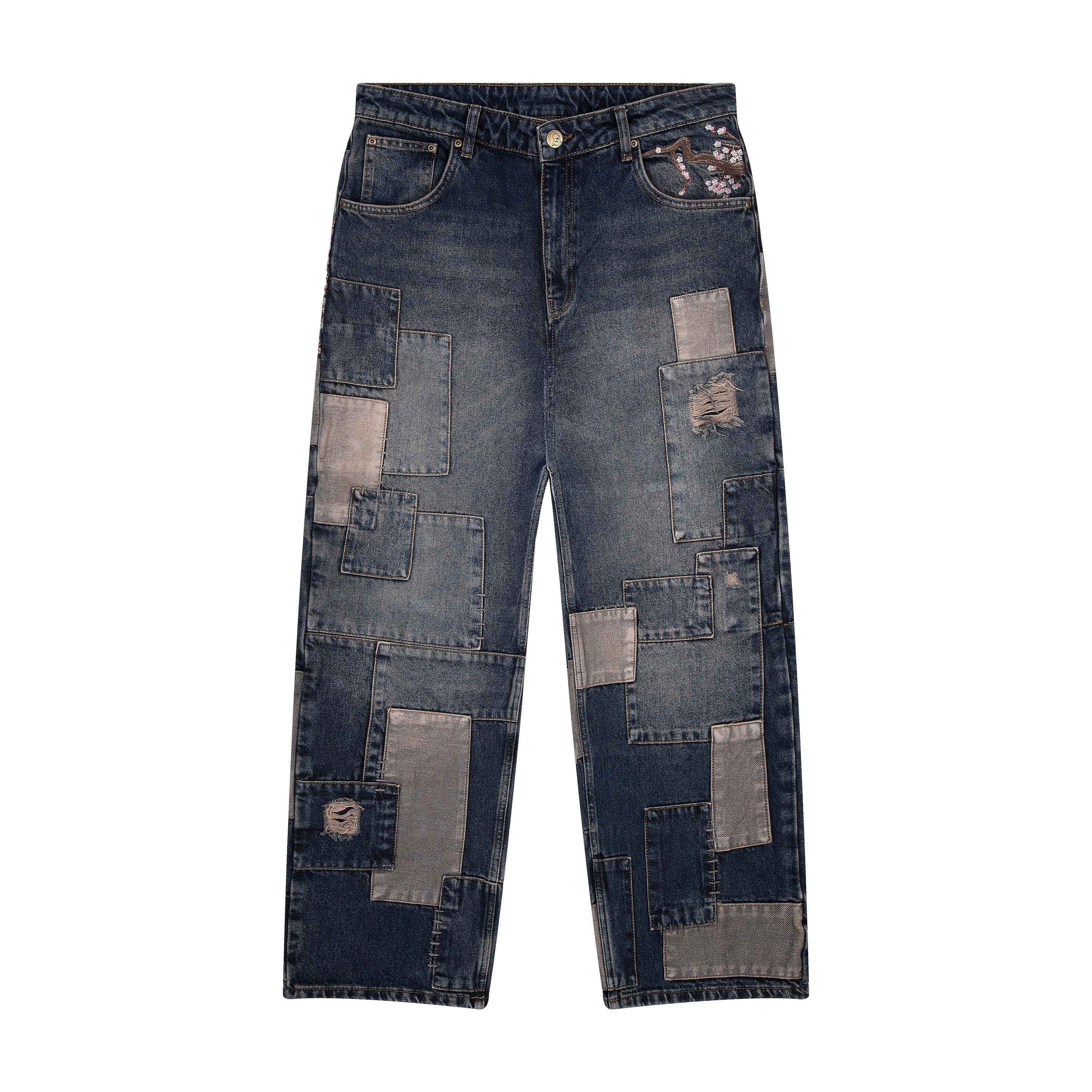 Derschutze "blossom v2" patchwork Denim dark indigo