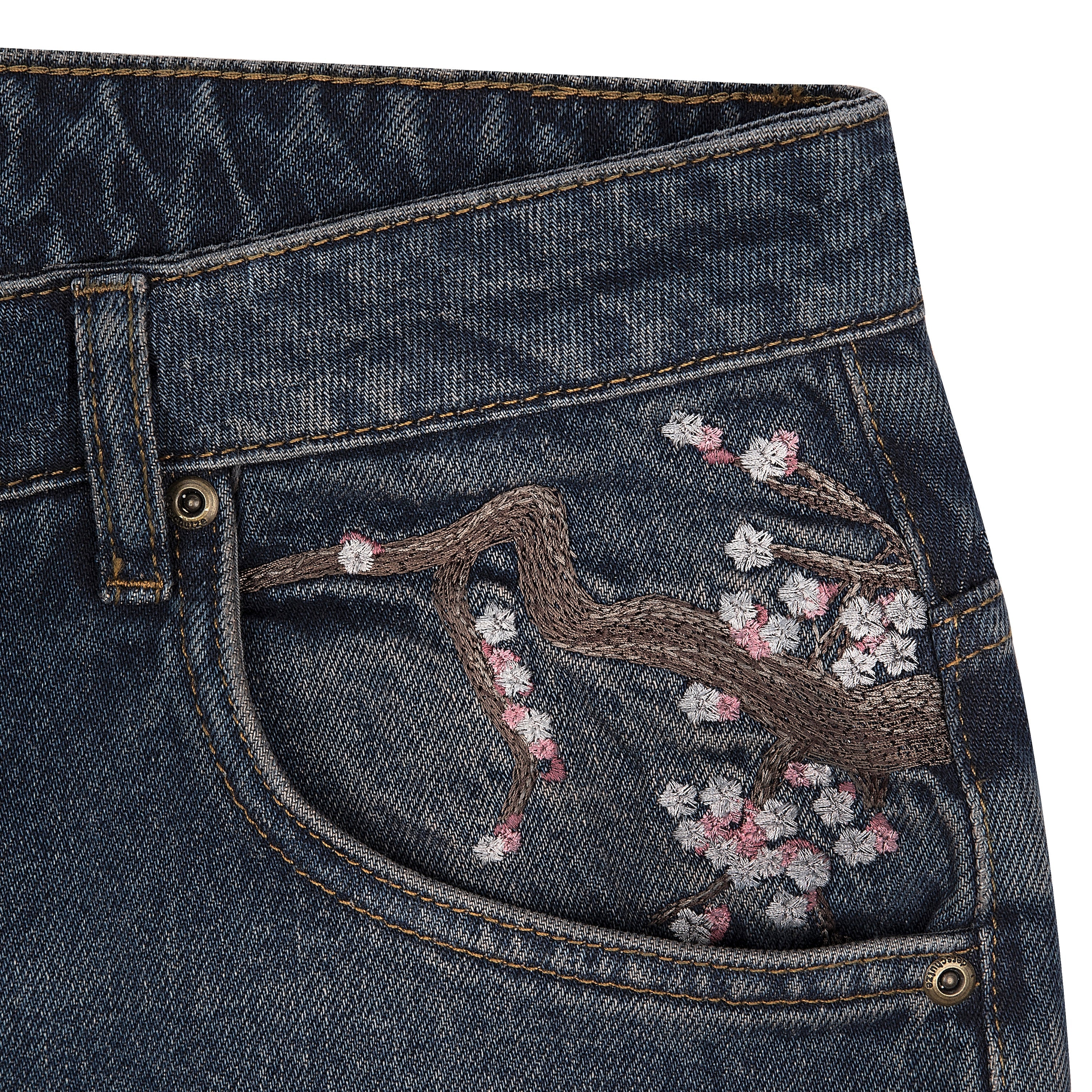 Derschutze "blossom v2" patchwork Denim dark indigo