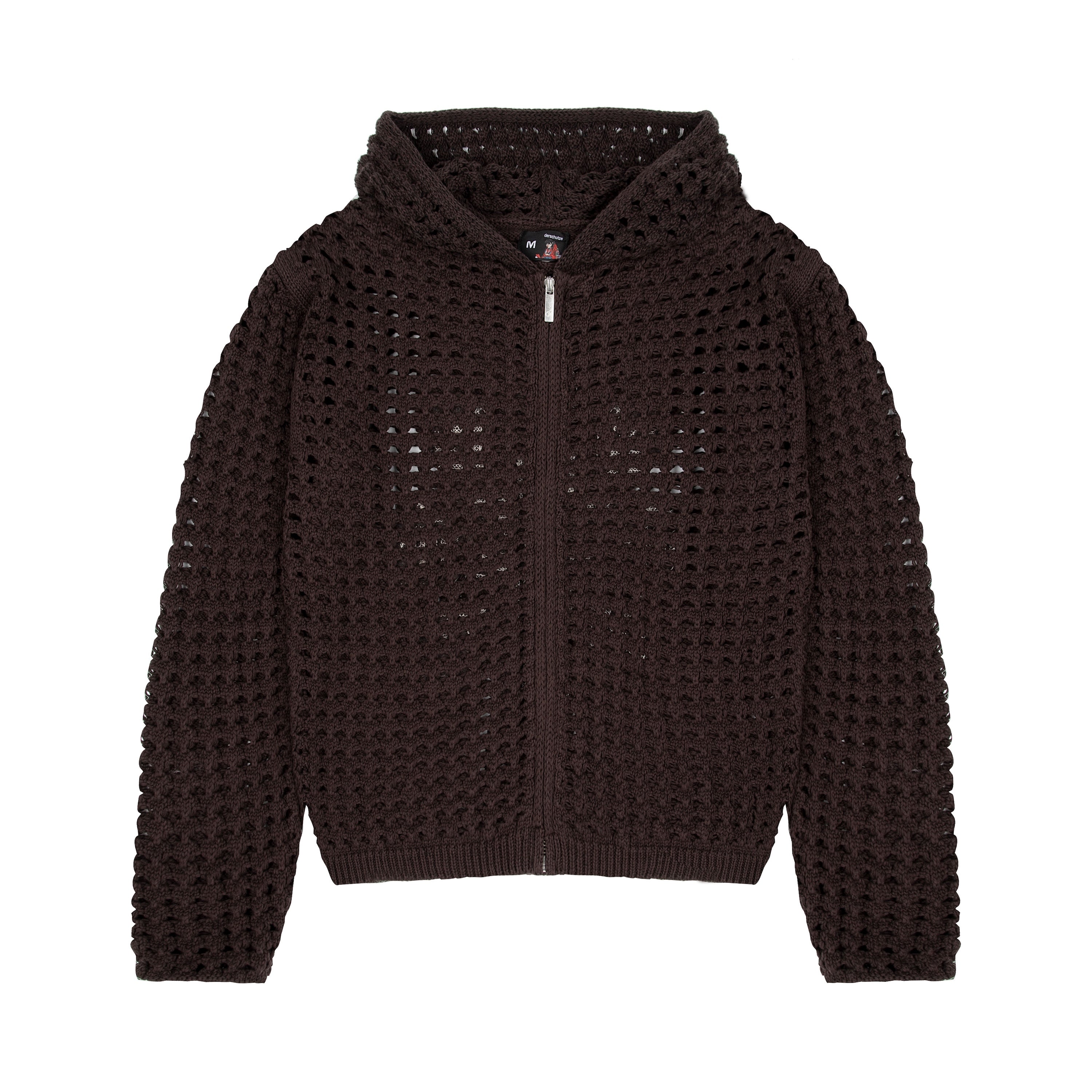 Derschutze "aziza" crochet zip up brown