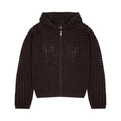Derschutze "aziza" crochet zip up brown