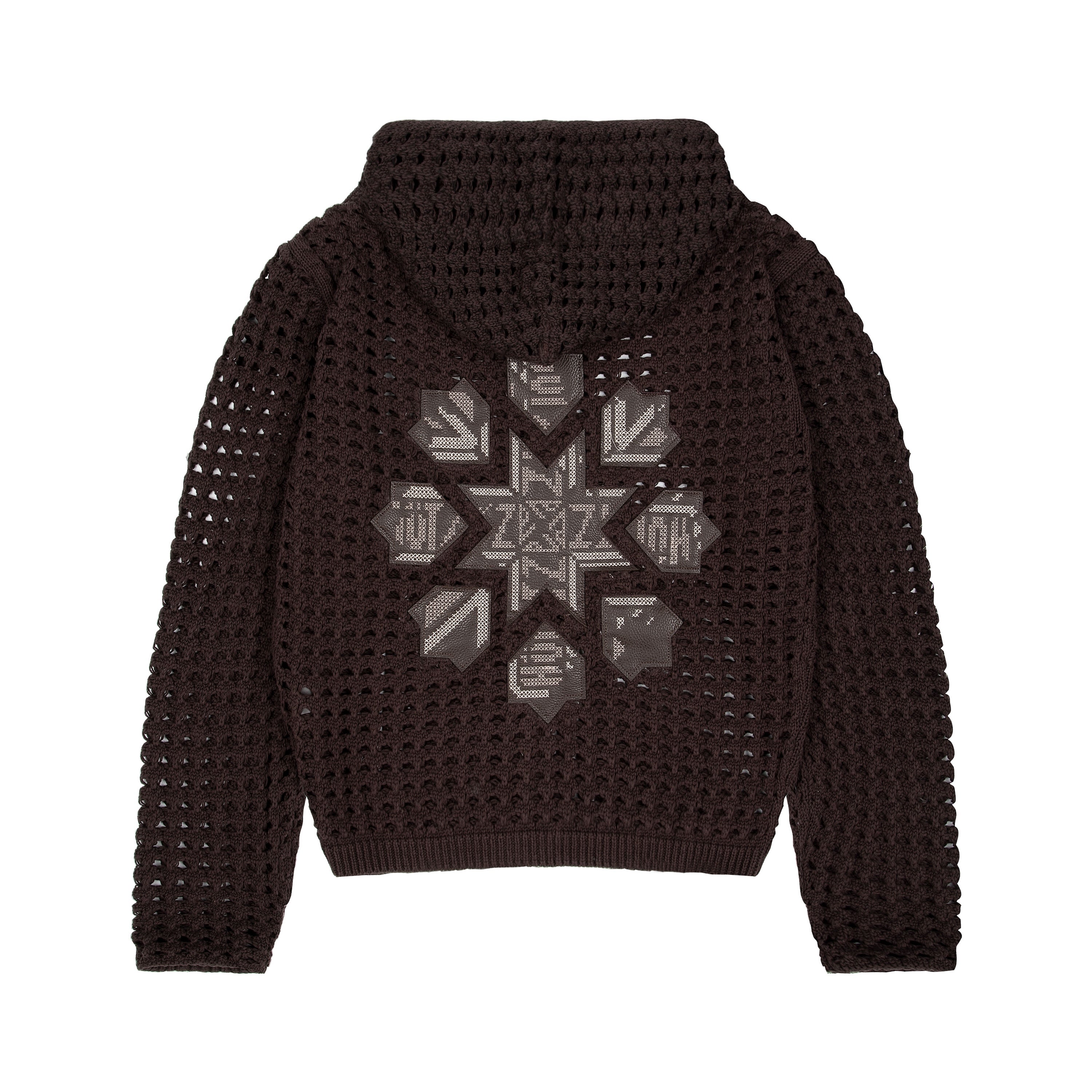 Derschutze "aziza" crochet zip up brown