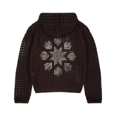 Derschutze "aziza" crochet zip up brown