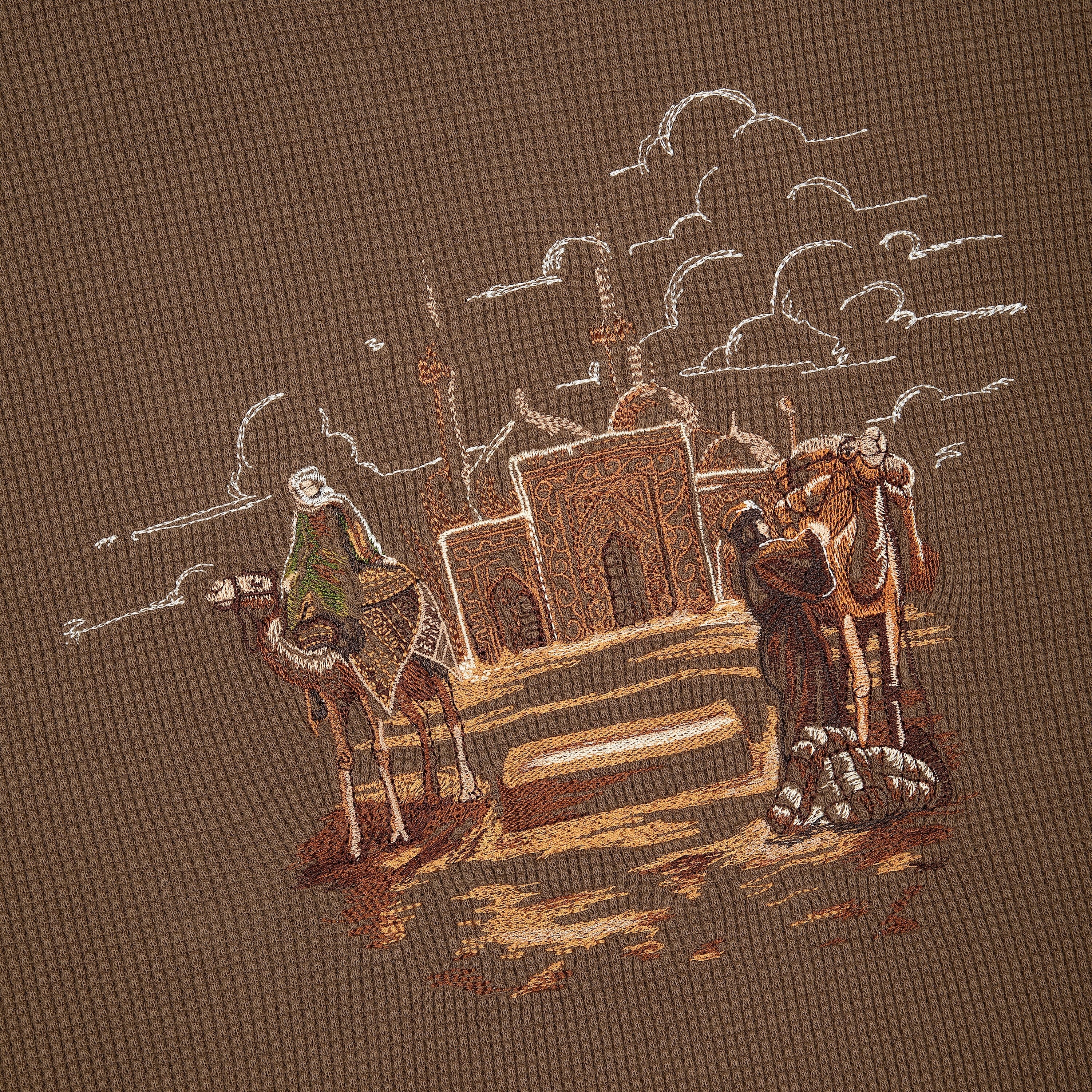 Derschutze "aziza" waffle T Shirt brown