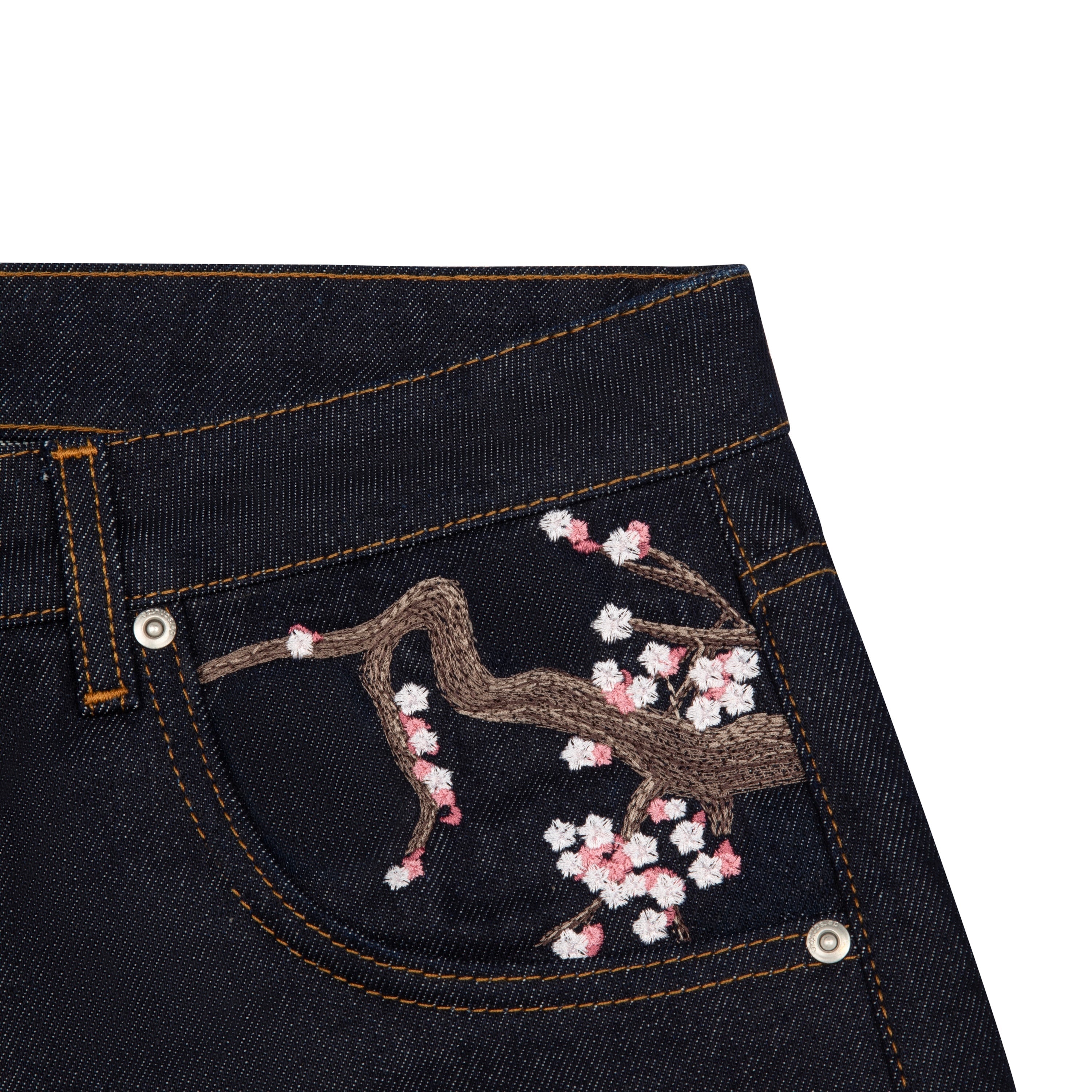 Derschutze "blossom" indigo raw Jorts