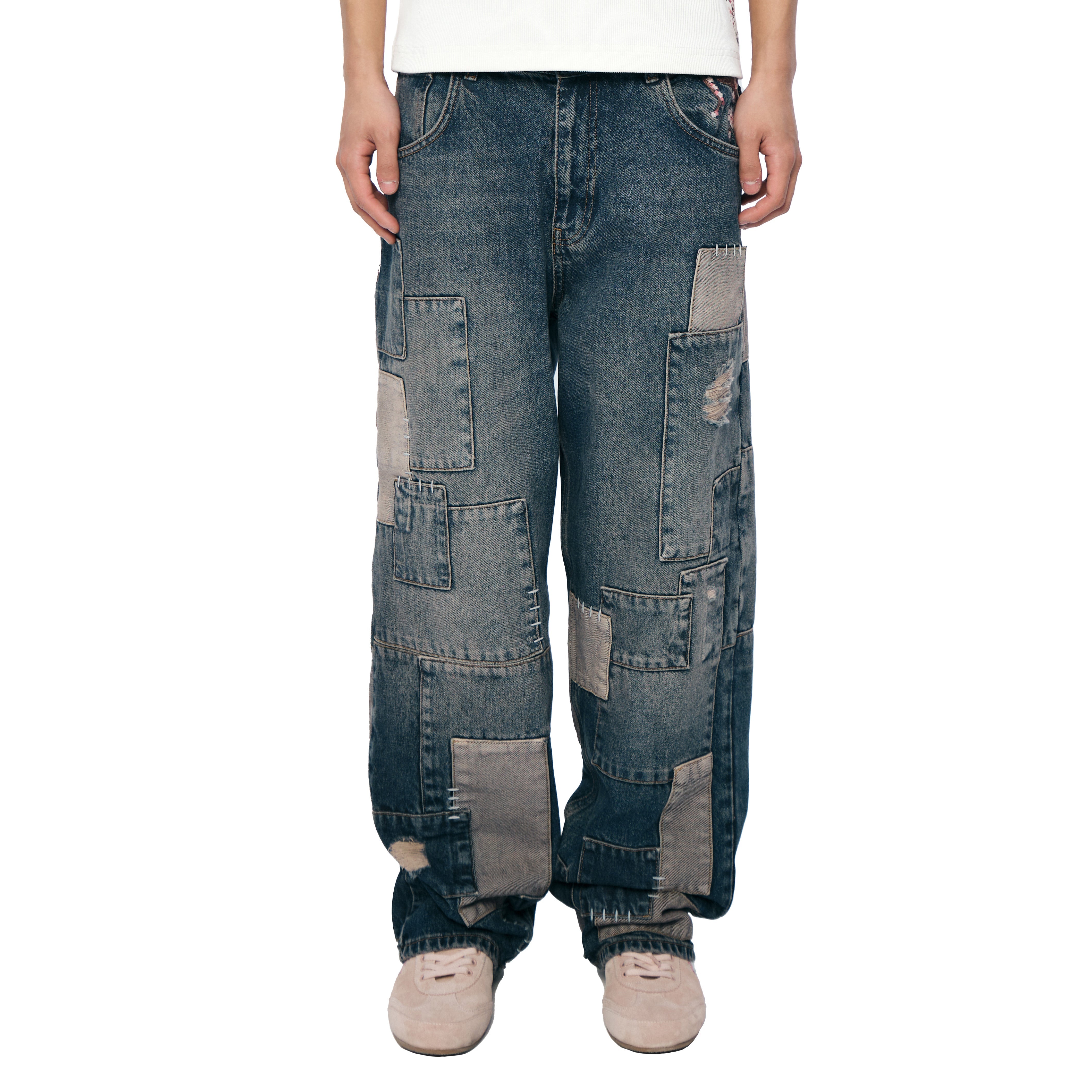 Derschutze "blossom v2" patchwork washed Denim