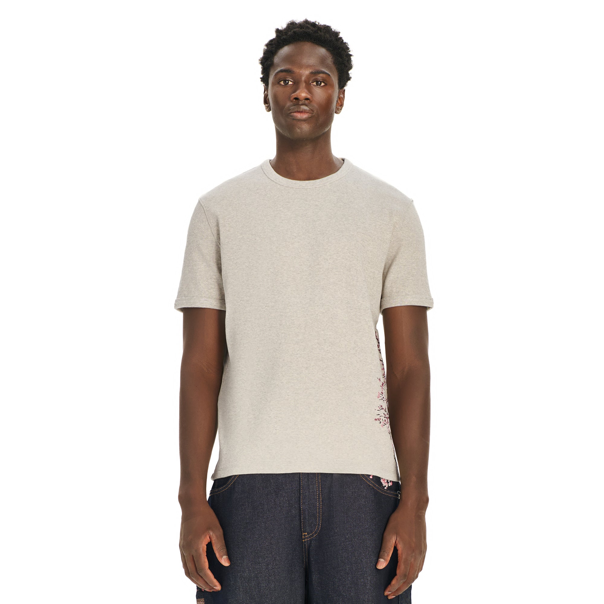 Derschutze "blossom v3" ribbed T Shirt grey