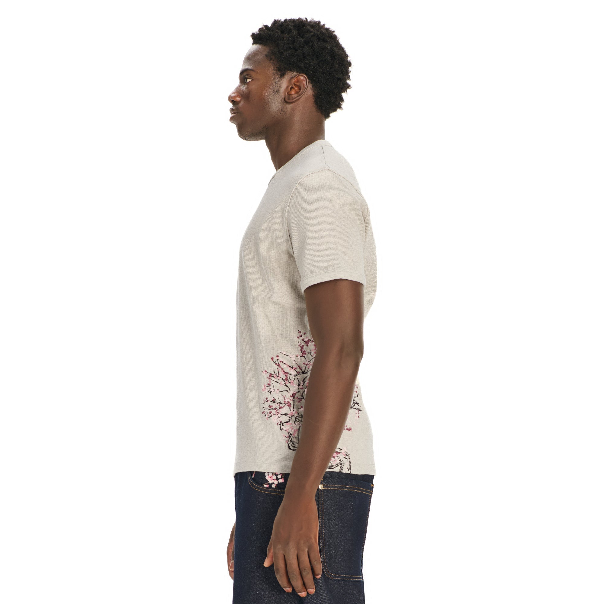 Derschutze "blossom v3" ribbed T Shirt grey