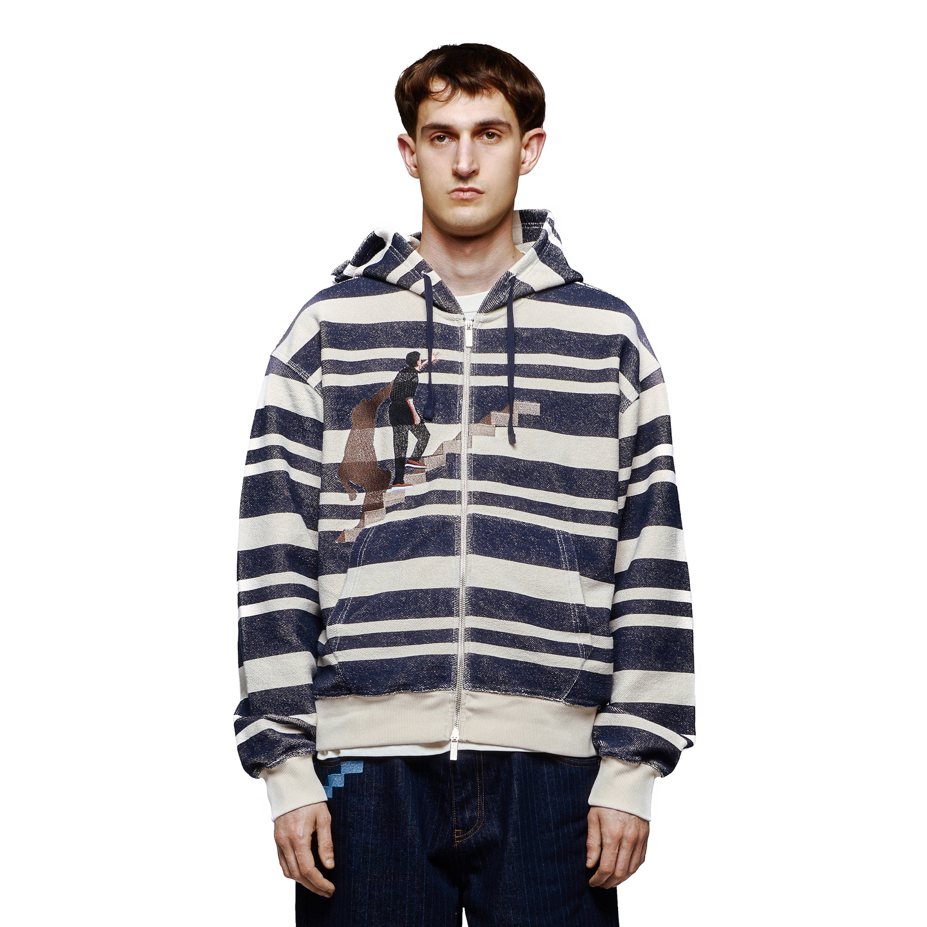 Derschutze "on air" striped Zip Up