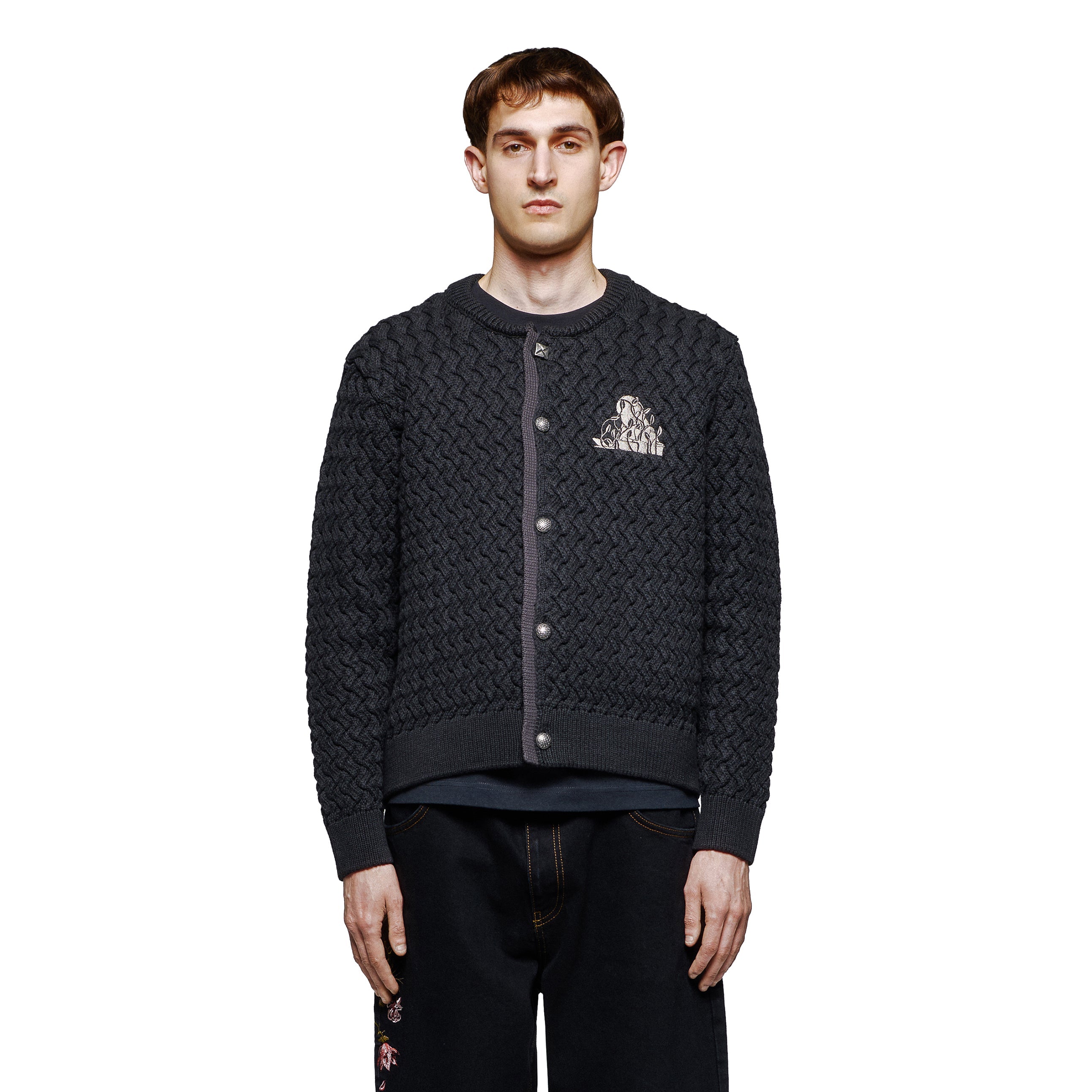 Derschutze "garden of eden" Cardigan anthracite