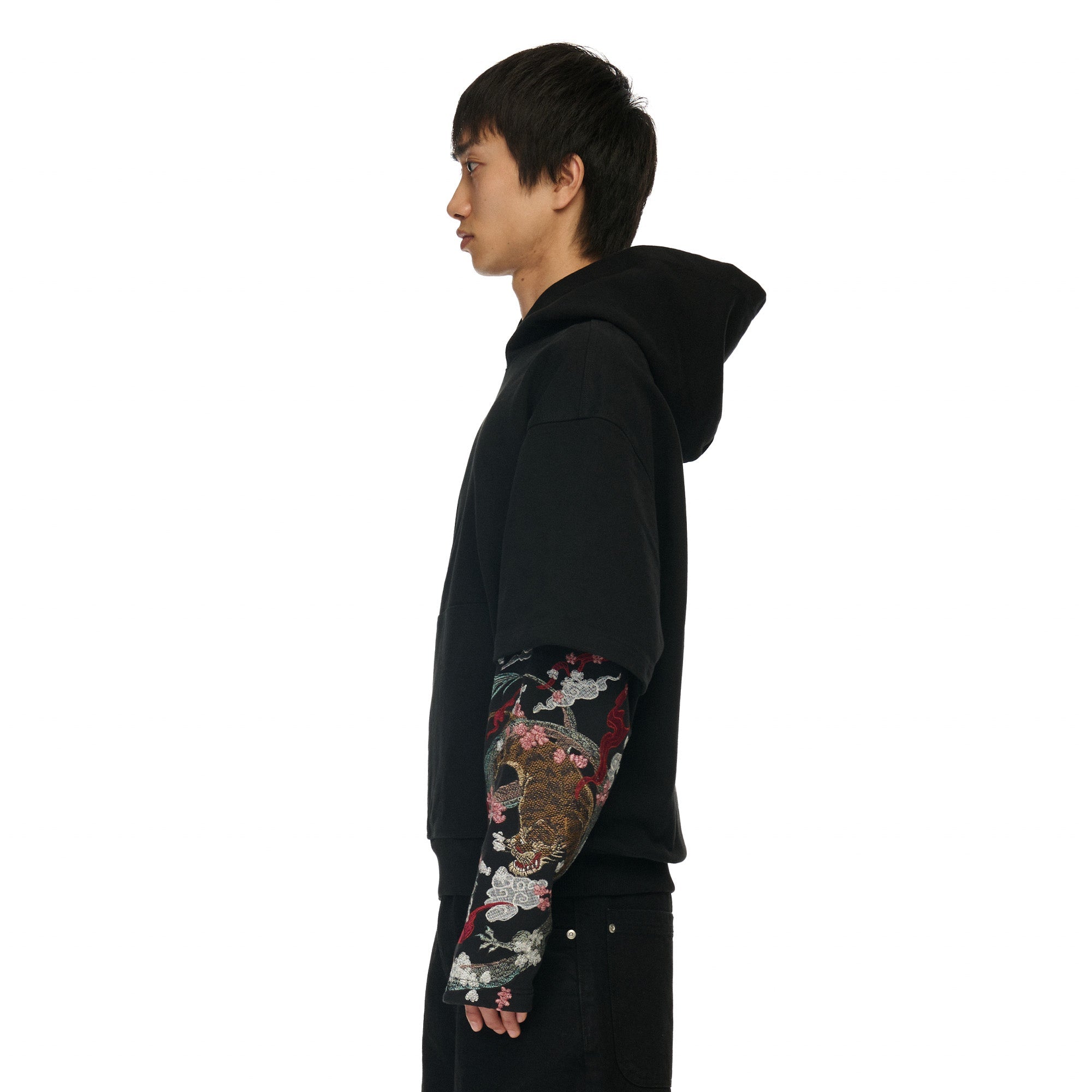 Derschutze "yakuza" double sleeve Hoodie