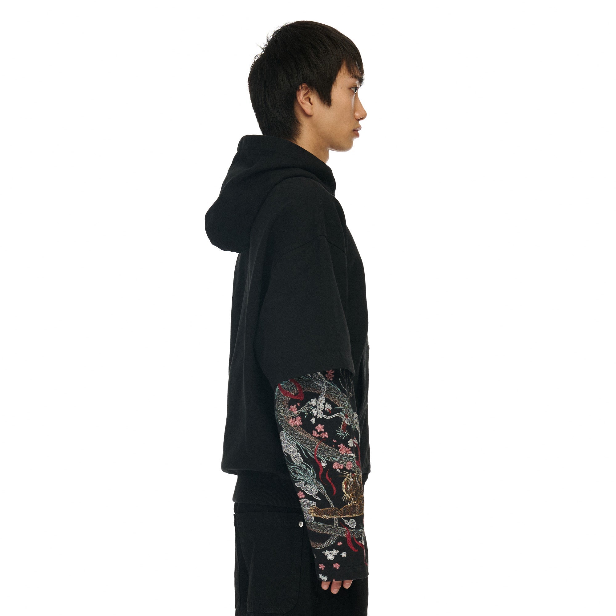 Derschutze "yakuza" double sleeve Hoodie