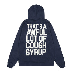 That’s A Awful Lot Of Cough Syrup Rhinestone Zip‑Up Navy Hoodie