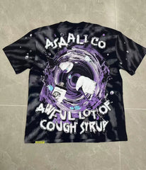 THAT'S A AWFUL LOT OF COUPH SYRUP Psychedelic Portrait Tie‑Dye Boxy Fit Heavyweight Street Tee