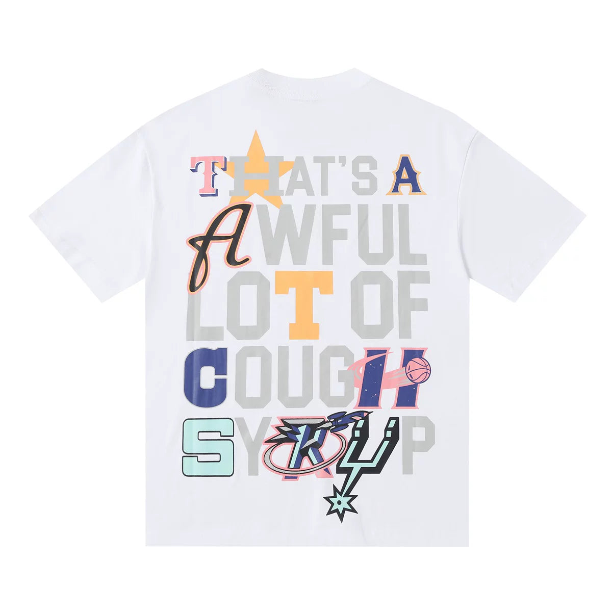 THAT'S A AWFUL LOT OF COUGH SYRUP Vintage Washed NBA Team Logo Mashup T-Shirt