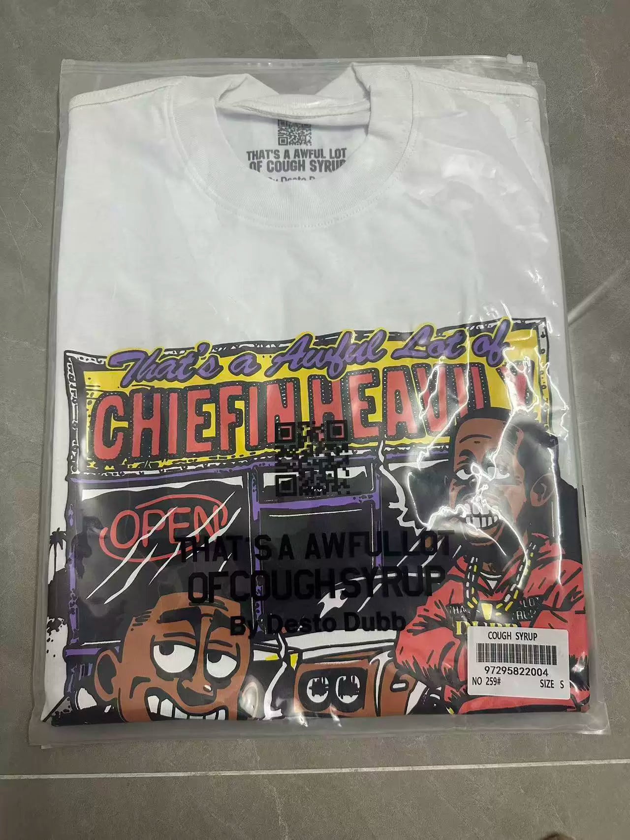 That’s A Awful Lot Of Cough Syrup Chiefin Heavily Car Cartoon Graphic Oversized White Tee