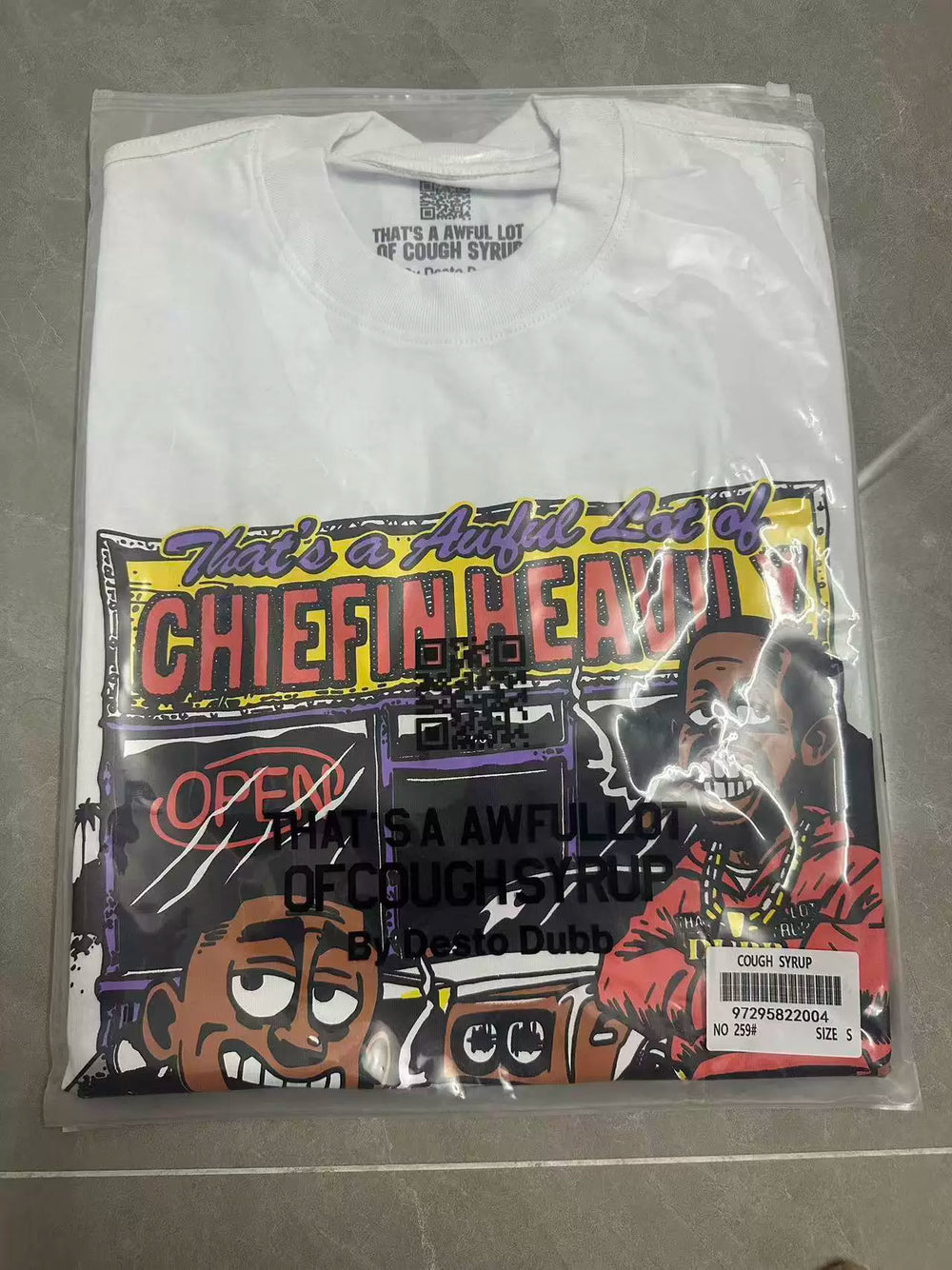 That’s A Awful Lot Of Cough Syrup Chiefin Heavily Car Cartoon Graphic Oversized White Tee